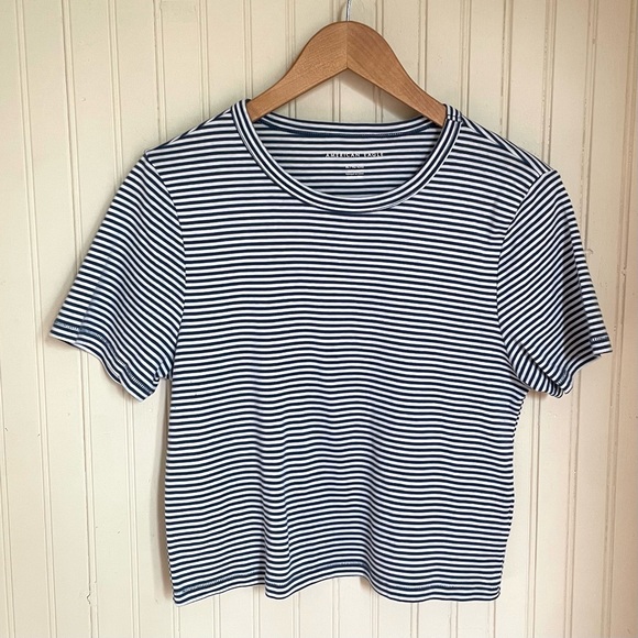 Lot of Two American Eagle Cropped Striped T-Shirts, XL - Picture 6 of 8